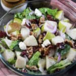 Pear Salad recipe with walnuts, cranberries, and feta. Summer and fall salad recipe.
