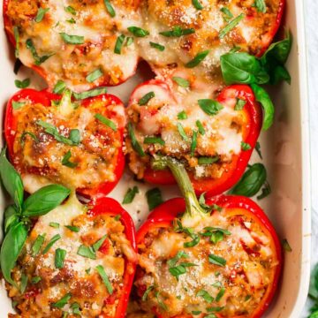 Italian Stuffed Peppers with Ground Chicken by Well Plated