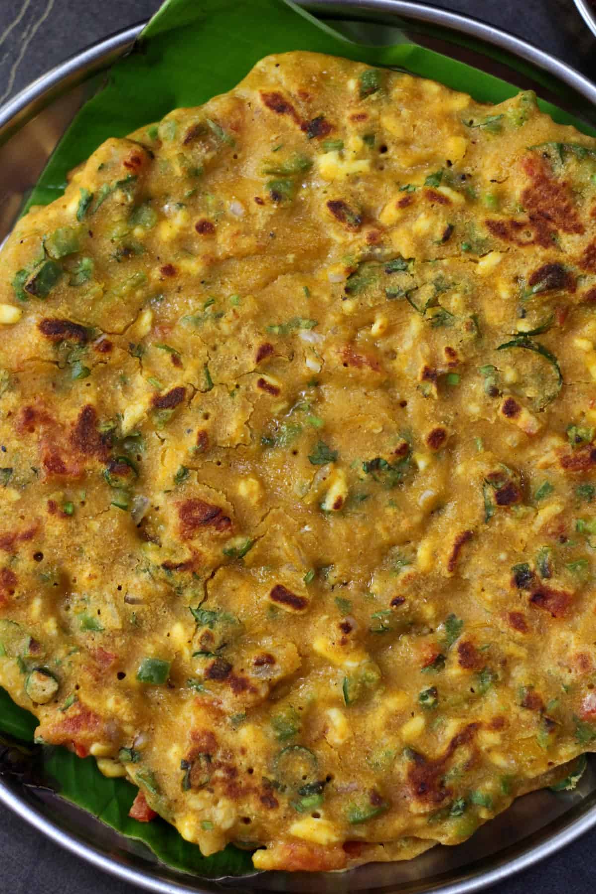 Besan Cheela | Chickpea Protein Pancakes - Crispy at edges with softer texture | Vegetarian Omelet.