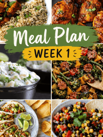 Meal Plan for Week 1.