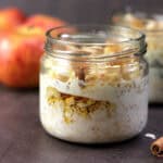 Apple cinnamon overnight oats. Make ahead breakfast recipe idea.