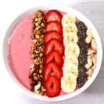 Strawberry Banana Smoothie Bowl | 5-Minute Breakfast Recipe | Homemade Vegan Smoothie Bowl.