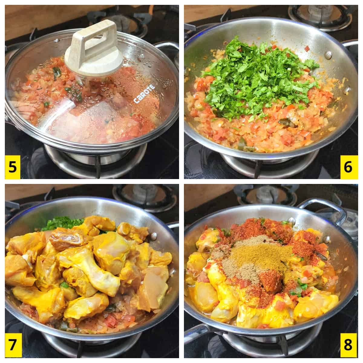 Making of chicken masala fry recipe.