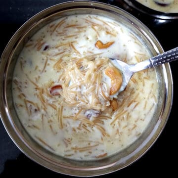 Traditional Semiya Payasam (Vermicelli Kheer, Seviyan Kheer) - Easy Indian Pudding Dessert Recipe.