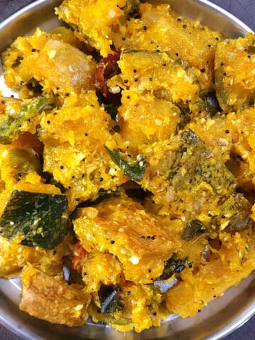 Mangalore Dudde Upkari (Pumpkin Stir-Fry or Kaddu Ki Sabzi). Side dish for lunch and dinner.