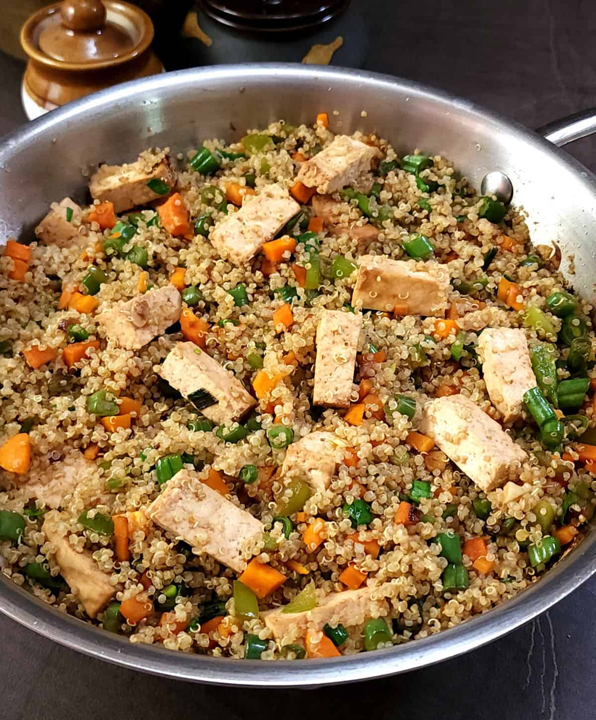 Quinoa Fried Rice with Tofu High-Protein Meal | Fried Quinoa Recipe.