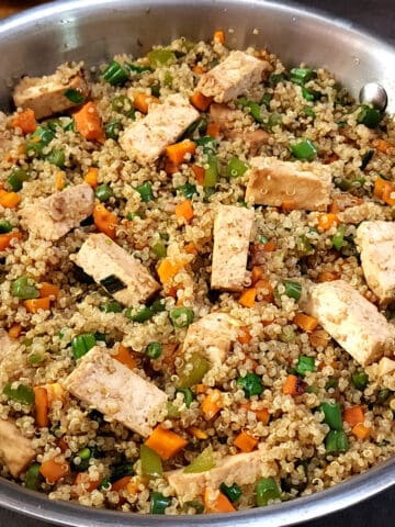Quinoa Fried Rice with Tofu and Vegetables - High-Protein Meal | Fried Quinoa.