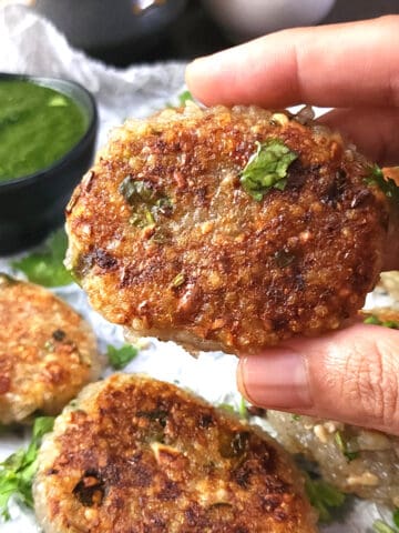 Sabudana aloo tikki | Sago potato cutlet - Indian snack recipe for vrat, fasting, tea-time.
