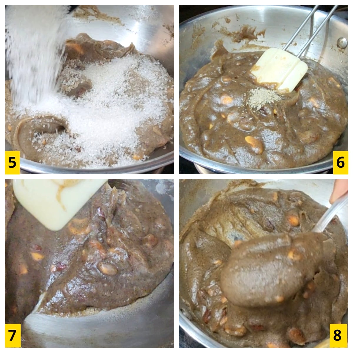 making of buckwheat pudding dessert. Kuttu ka Halwa.